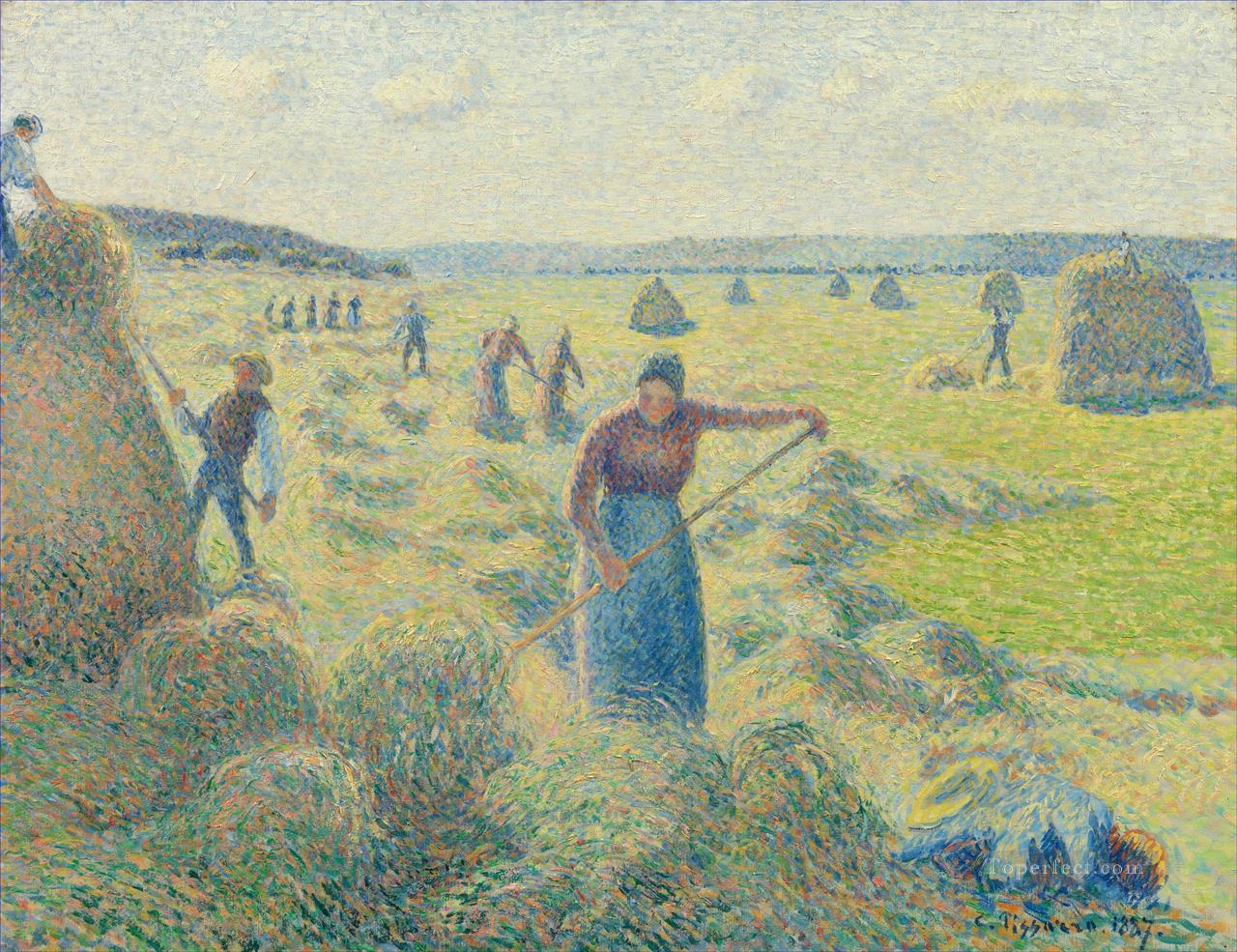 1887 年時代の干し草の収穫 カミーユ ピサロ油絵